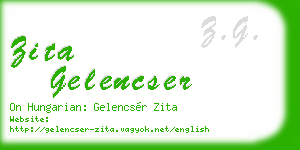 zita gelencser business card